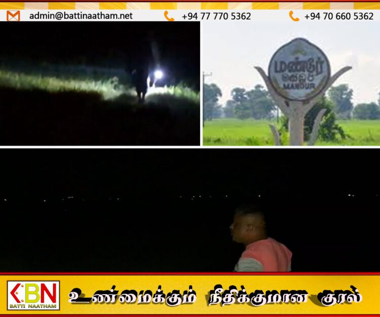 மட்டக்களப்பில் நள்ளிரவில் கிராமத்திற்குள் புகுந்த காட்டு யானைகள்