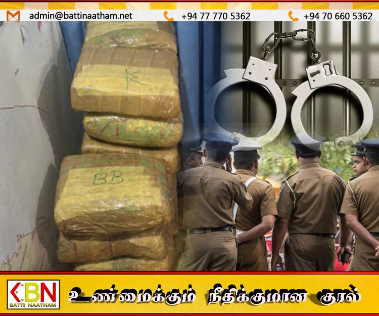 கிளிநொச்சியில் 60 கிலோ கஞ்சாவுடன் இருப்பர் கைது