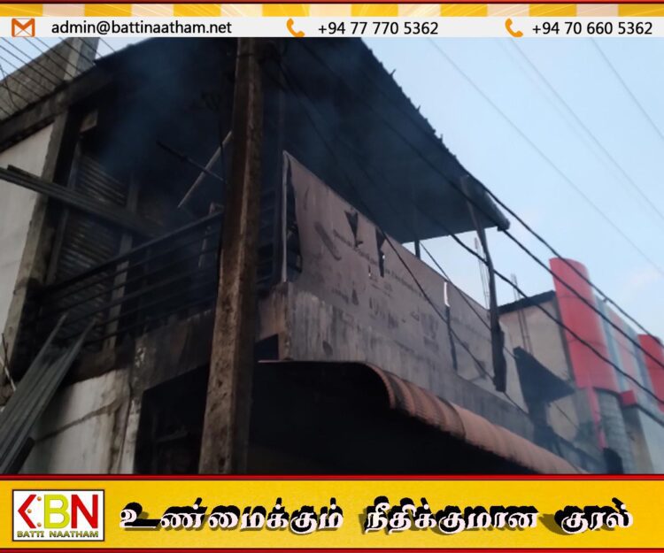 மட்டு வாழைச்சேனையில் விற்பனை நிலையத்தில் பாரிய தீ விபத்து