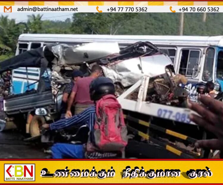 பஸ் – லொறி நேருக்கு நேர் மோதி விபத்து; மாணவர்கள் உட்பட 15 பேர் காயம்