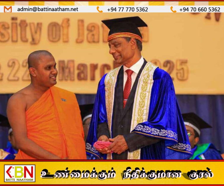 யாழ் பல்கலைக்கழகத்தில் தமிழ் மொழியில் பட்டம் பெற்ற பௌத்த துறவி!