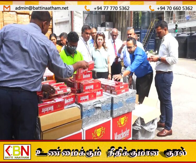 சுங்க பிரிவினரால் கைப்பற்றப்பட்ட வெளிநாட்டு சிகரெட்டுகள் அழிப்பு