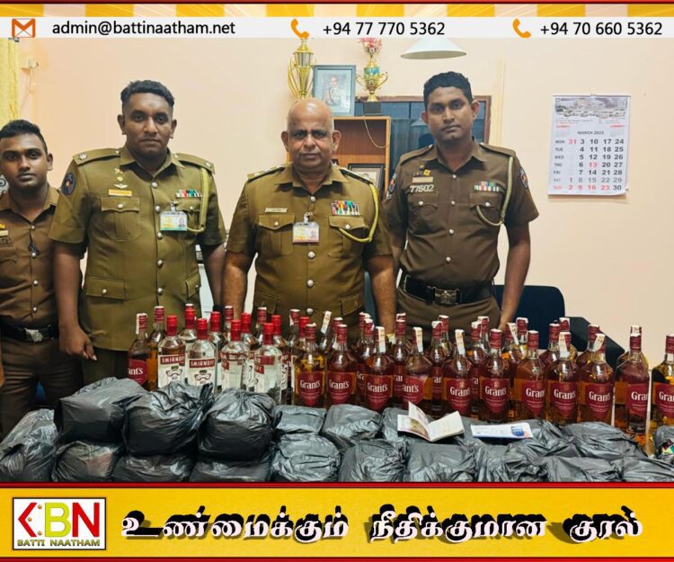 மதுபான போத்தல்கள் மற்றும் ஏலக்காய் பொதிகளுடன் ஒருவர் கைது