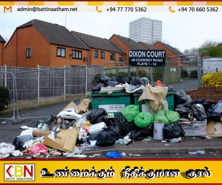 இங்கிலாந்தில் வேலை நிறுத்த போராட்டத்தினால் குப்பைகளால் நிரம்பும் நகரம்
