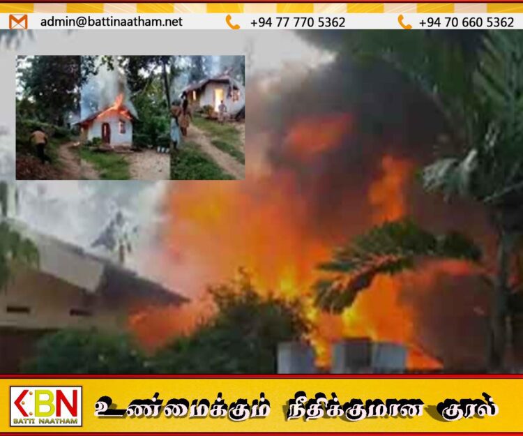 மொரட்டுவ பகுதியில் தீ பற்றி எரிந்த வீடு