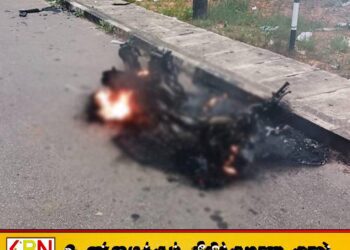 நுவரெலியாவில் இருவருக்கும் இடையே ஏற்பட்ட தகராறு காரணமாக மோட்டார் சைக்கிள் தீக்கிரை