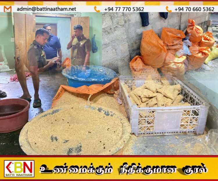 மன்னாரில் பாழடைந்த வீடு ஒன்றில் மனித பாவனைக்கு உதவாத வகையில் உணவு தயாரிப்பு!
