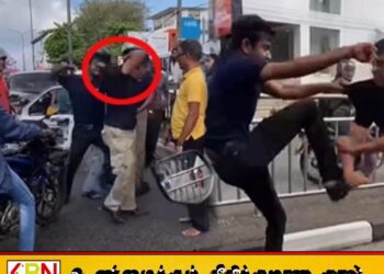 கொழும்பில் வீதியில் வைத்து தாக்கப்பட்ட நபர்; இருவர் கைது