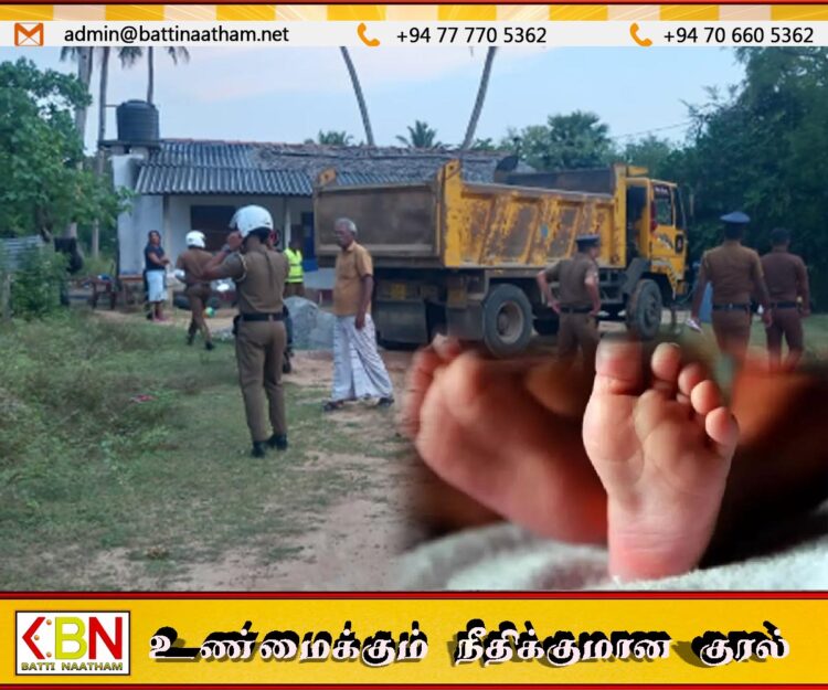 கிளிநொச்சியில் டிப்பர் ரக வாகனத்தில் சிக்கி ஒன்றரை வயது குழந்தை உயிரிழப்பு
