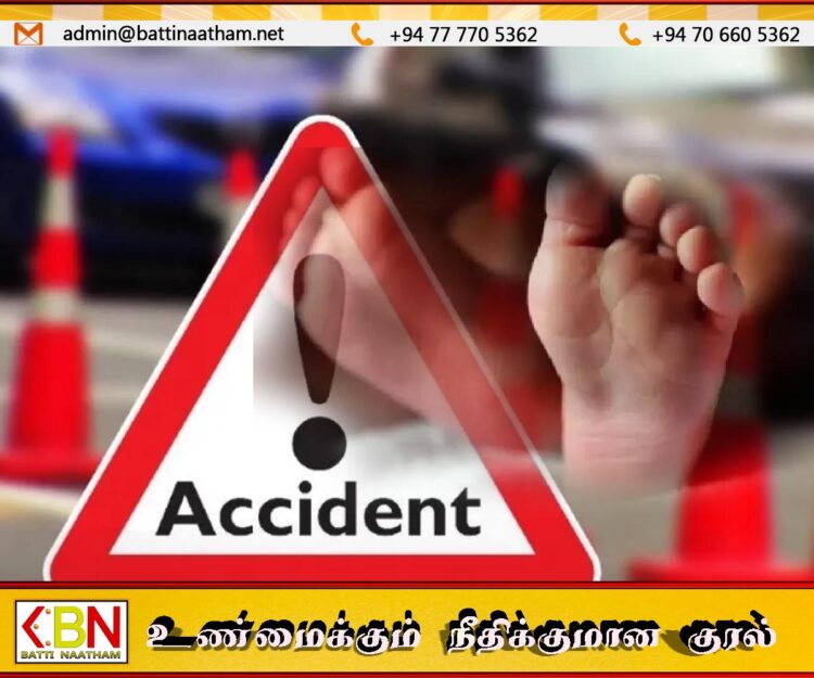 கார் ஒன்று வீதியில் சென்ற மாடு மீது மோதி விபத்து; 9 மாத குழந்தை உயிரிழப்பு