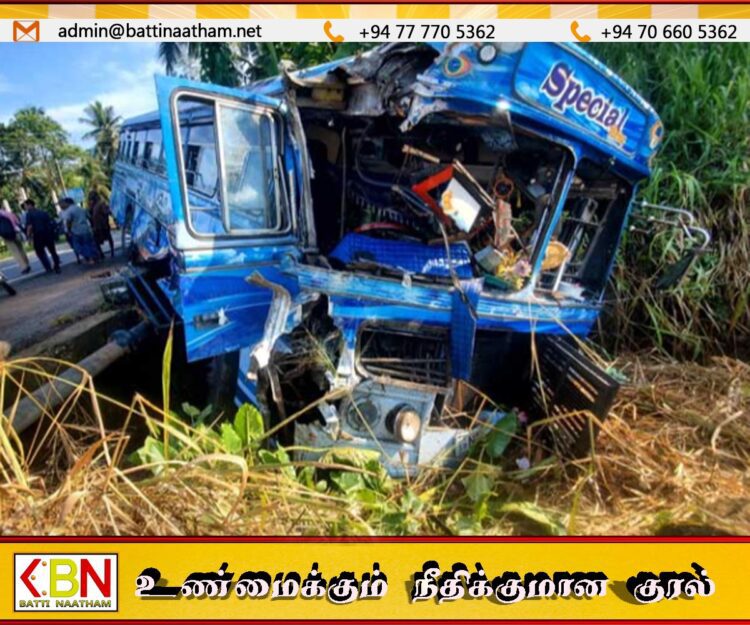 இராணுவத்தினர் பயணித்த பேருந்து ஒன்று லொறியொன்றுடன் மோதி விபத்து; 21 பேர் காயம்