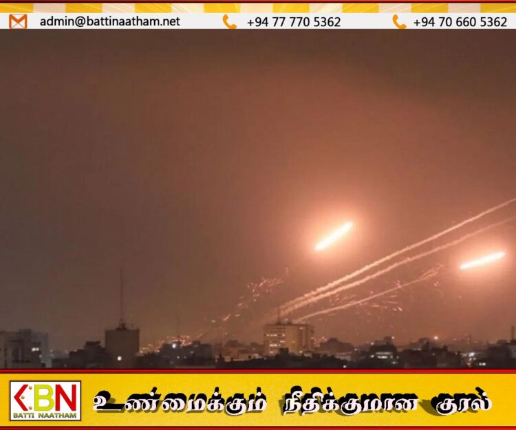இஸ்ரேல் தாக்குதலுக்கு சரமாரியாக ரொக்கெட்டுகளை ஏவி ஹமாஸ் பதிலடி