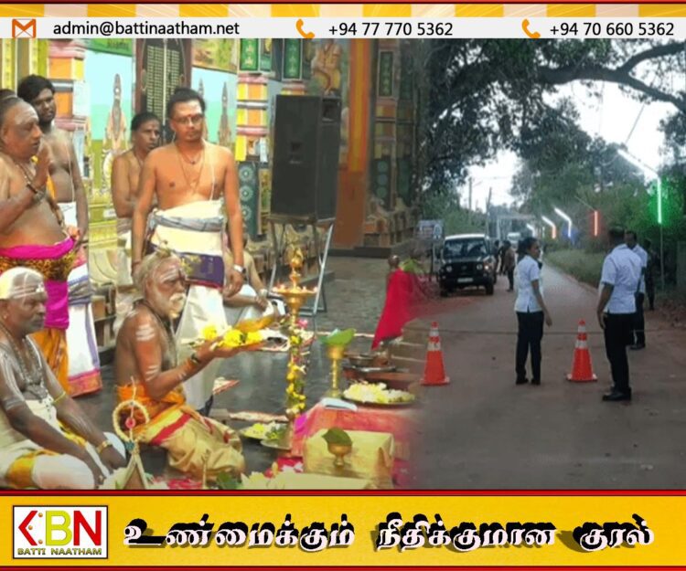 50 வருடத்தின் பின் மாவை கந்தனுக்கு மகா கும்பாபிசேகத்தின் போது பிரதமர் வரவால் கெடுபிடி; மக்கள் விசனம்