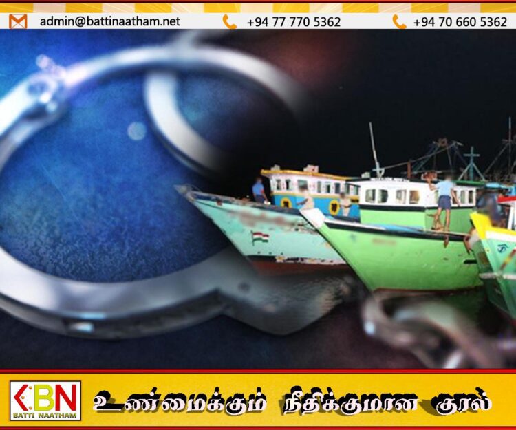 கட்டைக்காட்டில் சட்டவிரோத மீன்பிடி நடவடிக்கையில் ஈடுபட்ட 13பேர் ஐந்து படகுகளுடன் கைது