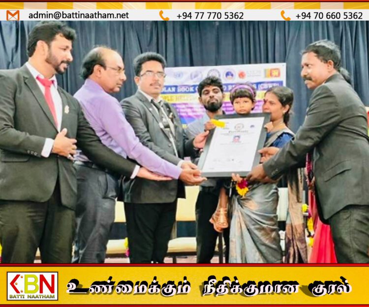 யாழில் சோழன் உலக சாதனை படைத்த 3 வயதுக் குழந்தை தஸ்விகா