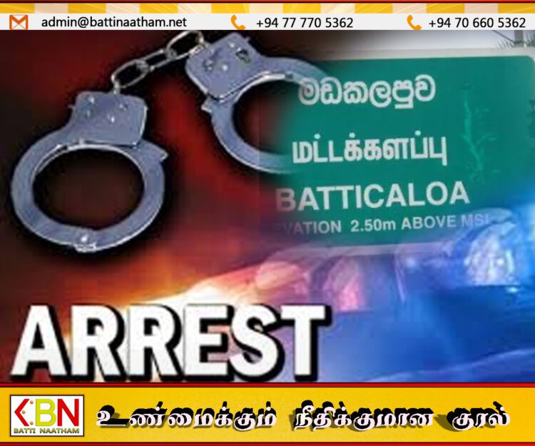 மட்டக்களப்பில் இரு வேட்பாளர்கள் உட்பட மூவர் கைது