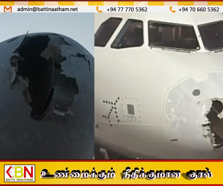 ஆலங்கட்டி மழையில் சிக்கிய இந்திய விமானம் பாதுகாப்பாக தரையிறங்கியது