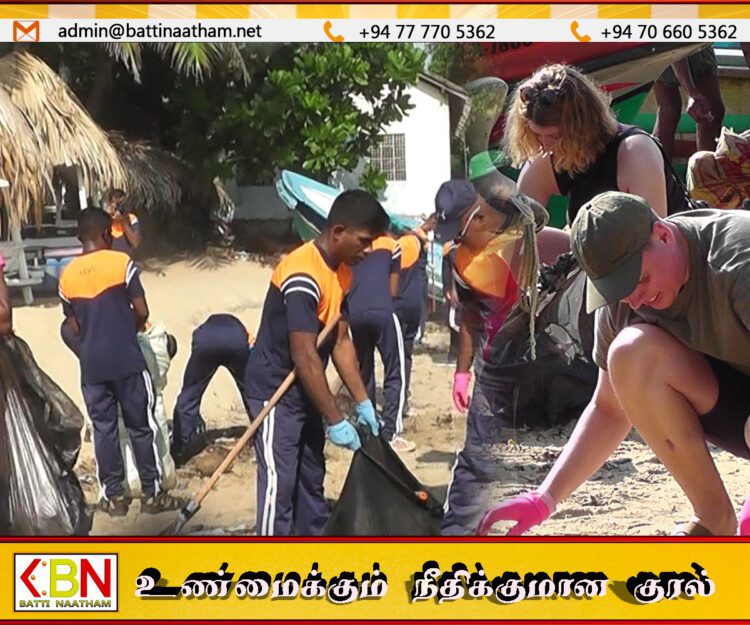 அருகம்பை கடற்கரை பகுதியை சுத்தப்படுத்திய இராணுவத்தினரும் வெளிநாட்டு சுற்றுலாப் பயணிகளும்!