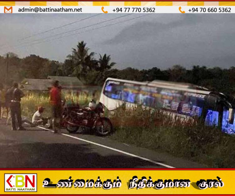 மகியங்கனை வீதியில் சொகுசு பேரூந்து ஒன்று விபத்து