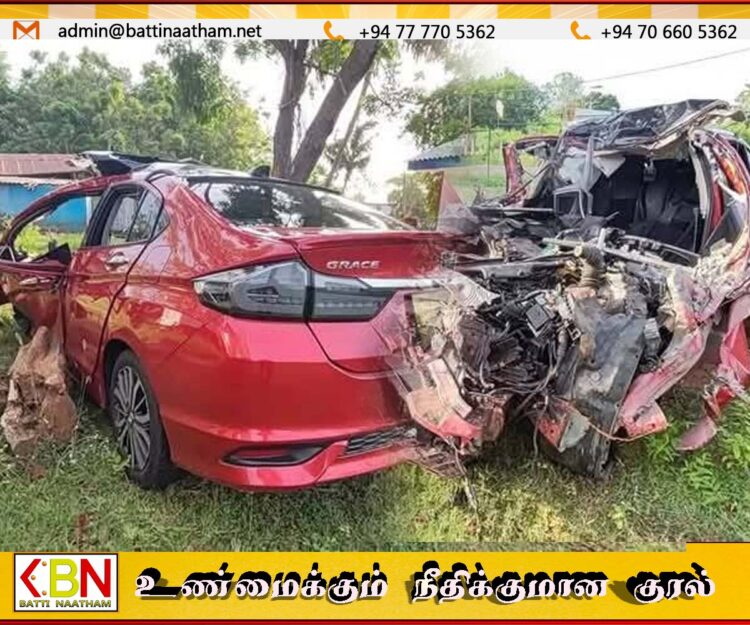 யாழ்ப்பாணம் நோக்கி பயணித்த கார் டிப்பருடன் நேருக்கு நேர் மோதி விபத்து – ஒருவர் பலி
