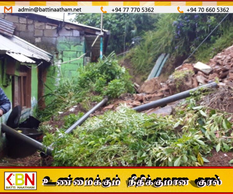 நானுஓயா – சமர்செட் தோட்டத்தில் மண்சரிவு; 28 குடும்பங்கள் பாதிப்பு
