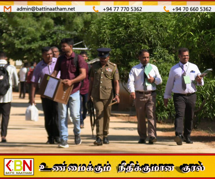 மட்டக்களப்பில் வாக்களிப்பு நிலையங்களுக்கு பலத்த பாதுகாப்புடன் வாக்கு பெட்டிகள் அனுப்பும் நடவடிக்கை ஆரம்பம்