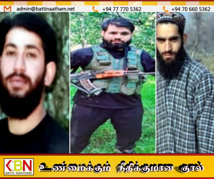 காஷ்மீரில் இந்திய பாதுகாப்புப் படையினரால் 3 தீவிரவாதிகள் சுட்டுக்கொலை