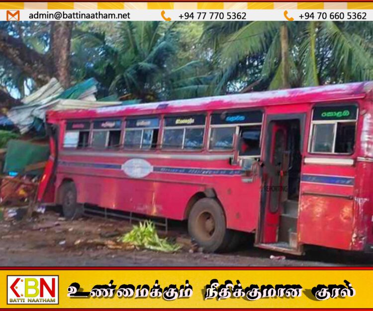 கொழும்பு – மட்டக்குளி வீதியில் பயணித்த பேருந்து ஒன்று விபத்து
