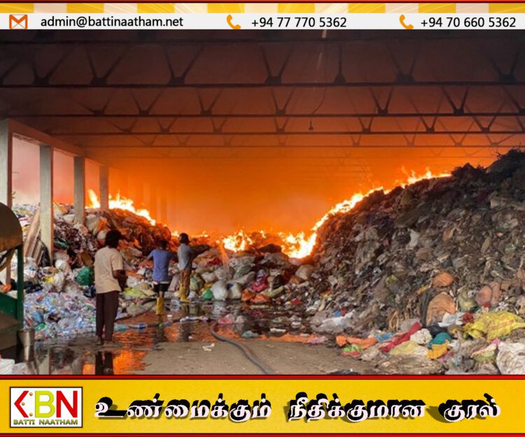 நல்லூரில் பற்றியெரிந்த இணுவில் காரைக்கால் குப்பை மேடு