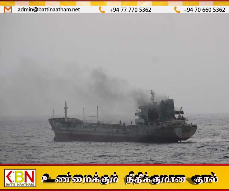 ஓமன் நோக்கி சென்ற எண்ணெய் கப்பல் தீ விபத்து