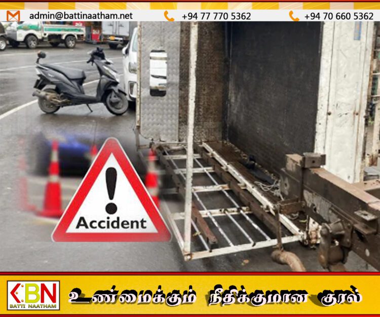 ஹட்டன் பிரதான வீதியில் தேயிலைக் கொழுந்து ஏற்றிச் சென்ற லொறி விபத்து – இருவர் படுகாயம்