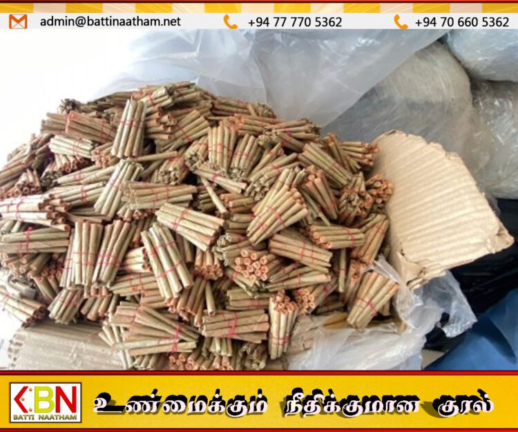 தலைமன்னார் பிரதான வீதியில் ஒரு தொகுதி பீடி இலை மற்றும் ஒரு தொகுதி பீடி கட்டுகள் மீட்பு