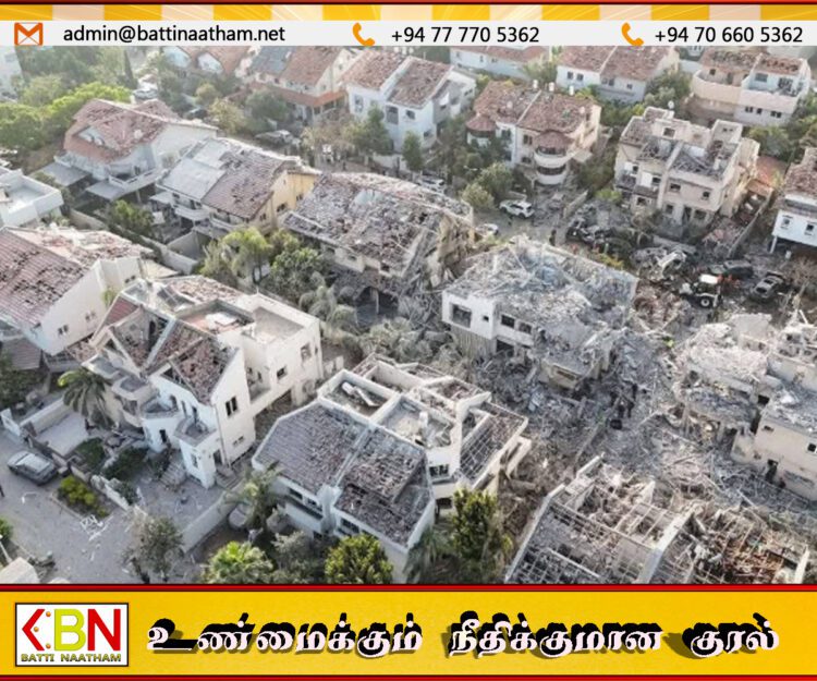 ஈரானின் ஏவுகணை தாக்குதலுக்கு இலக்கான இஸ்ரேலின் ஒரு பகுதி பாரிய சேதம்