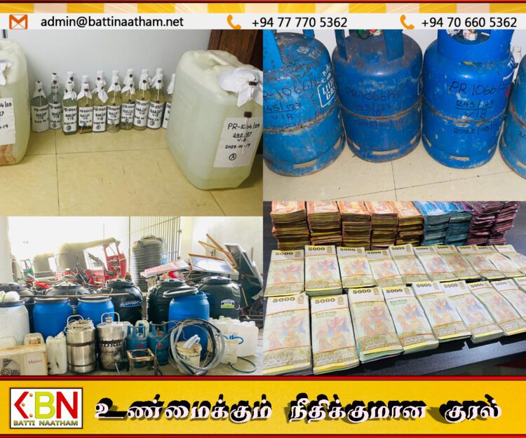 4 சட்டவிரோத மதுபானம் மற்றும் கோடாவுடன் நான்கு சந்தேக நபர்கள் கைது