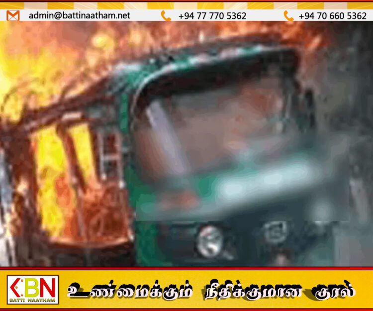 தெமட்டகொடையில் நான்கு முச்சக்கர வண்டிகள் முற்றிலுமாக எரிந்து தீக்கிரை