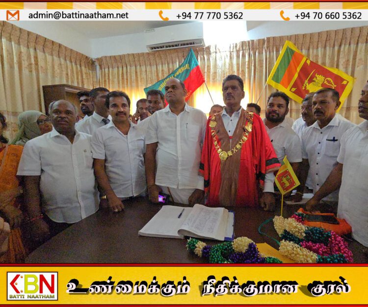 மட்டு மாநகர சபையின் முதல்வராக சிவம்பாக்கியநாதனும்- பிரதி முதல்வராக வைரமுத்து தினேஸ்குமாரும் தெரிவு