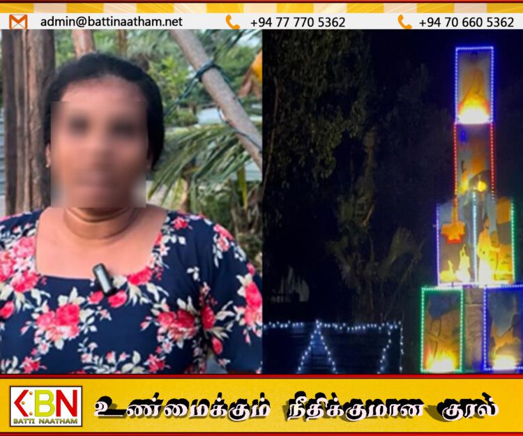 முள்ளியவளையில் பௌத்த தோரண வடிவில் பதாதைகள் அமைத்ததற்கான காரணத்தை விளக்கிய பெண்