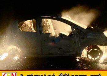 மனைவியுடன் ஏற்பட்ட குடும்ப தகராறு; கார் தீக்கிரை
