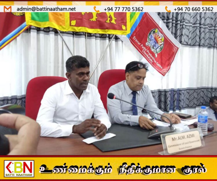 செங்கலடி பிரதேச சபையின் தவிசாளராக முத்துப்பிள்ளை முரளிதரன் தெரிவு