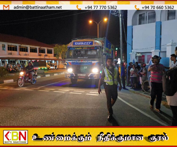 மட்டக்களப்பில் மது போதையில் லாரியை செலுத்தி விபத்தை ஏற்படுத்திய சாரதி கைது