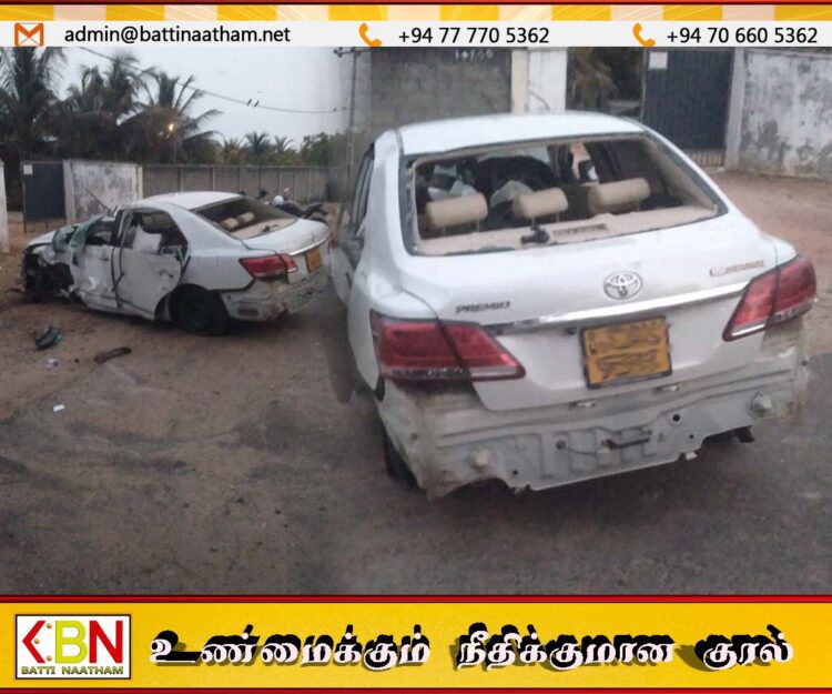 மட்டு களுவங்கேணியி கார் விபத்தில் 15 வயது சிறுமி உட்பட இருவர் உயிரிழப்பு