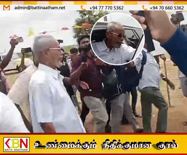 செம்மணி “அணையா விளக்கு” போராட்டக்களத்திலிருந்து மக்களால் விரட்டியடிக்கப்பட்டார் சீ.வி.கே. சிவஞானம்