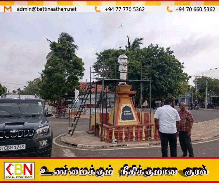 தந்தை செல்வாவின் சிலையின் தலை உடைப்பு; சந்தேக நபர் ஒருவர் கைது