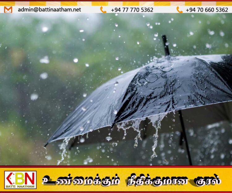 கிழக்கில் மாலை அல்லது இரவில் சில இடங்களில் மழை அல்லது இடியுடன் கூடிய மழைக்கு வாய்ப்பு