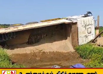 கந்தளாய் சூரியபுர பிரதேசத்தில் குடைசாய்ந்து விழுந்த டிப்பர் வாகனம்