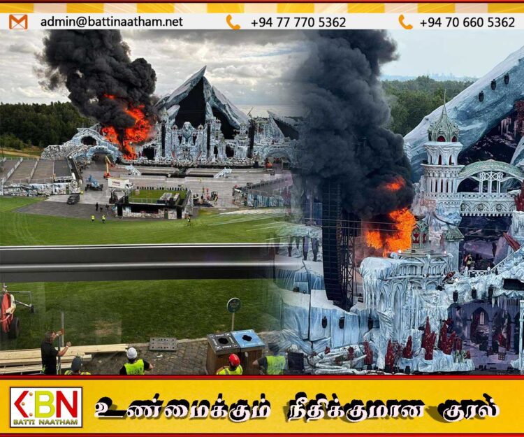 உலகின் பிரபலமான இசை நிகழ்ச்சி மேடை “டுமாரோ லேண்ட்” தீக்கிரை