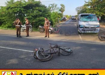 வவுனியாவில் துவிச்சக்கர வண்டியில் பயணித்தவர் மீது கயஸ் வாகனம் மோதியதில் முதியவர் உயிரிழப்பு