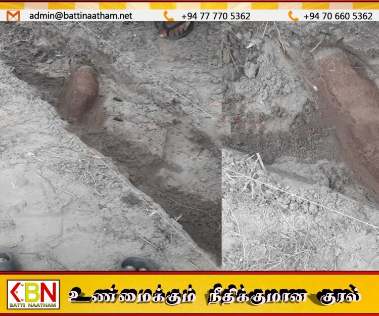 யாழில் மண்ணில் புதைந்த நிலையில் எறிகணை மீட்பு