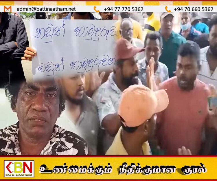 கடற்படை என கூறி தளுவ கிராமவாசி மீது இருவர் தாக்குதல்