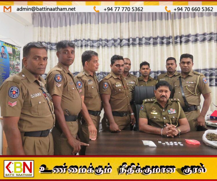 மட்டு கருவப்பங்கேணியில் 20 இலட்சம் பெறுமதியான போதைப் பொருட்களுடன் பெண் உட்பட மூவர் கைது